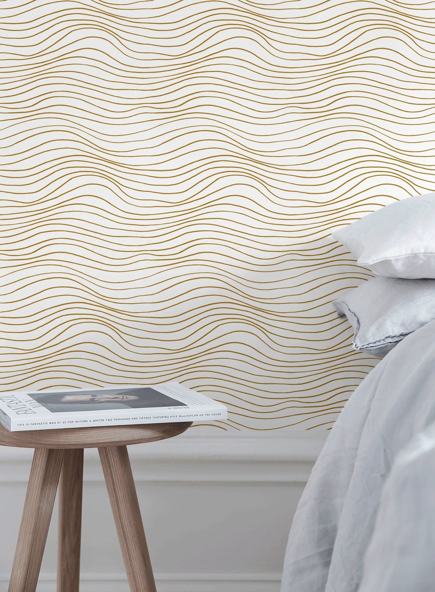 Golden Waves Wallpaper - C022 - WallTrend