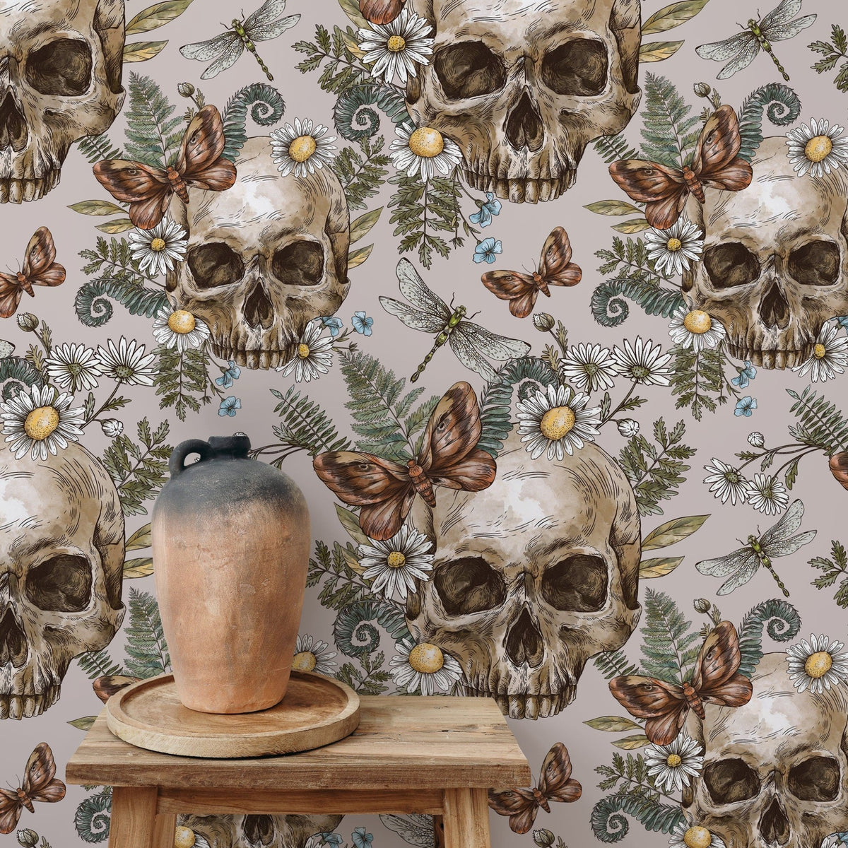 Gothic Botanical Wallpaper - D830 - WallTrend