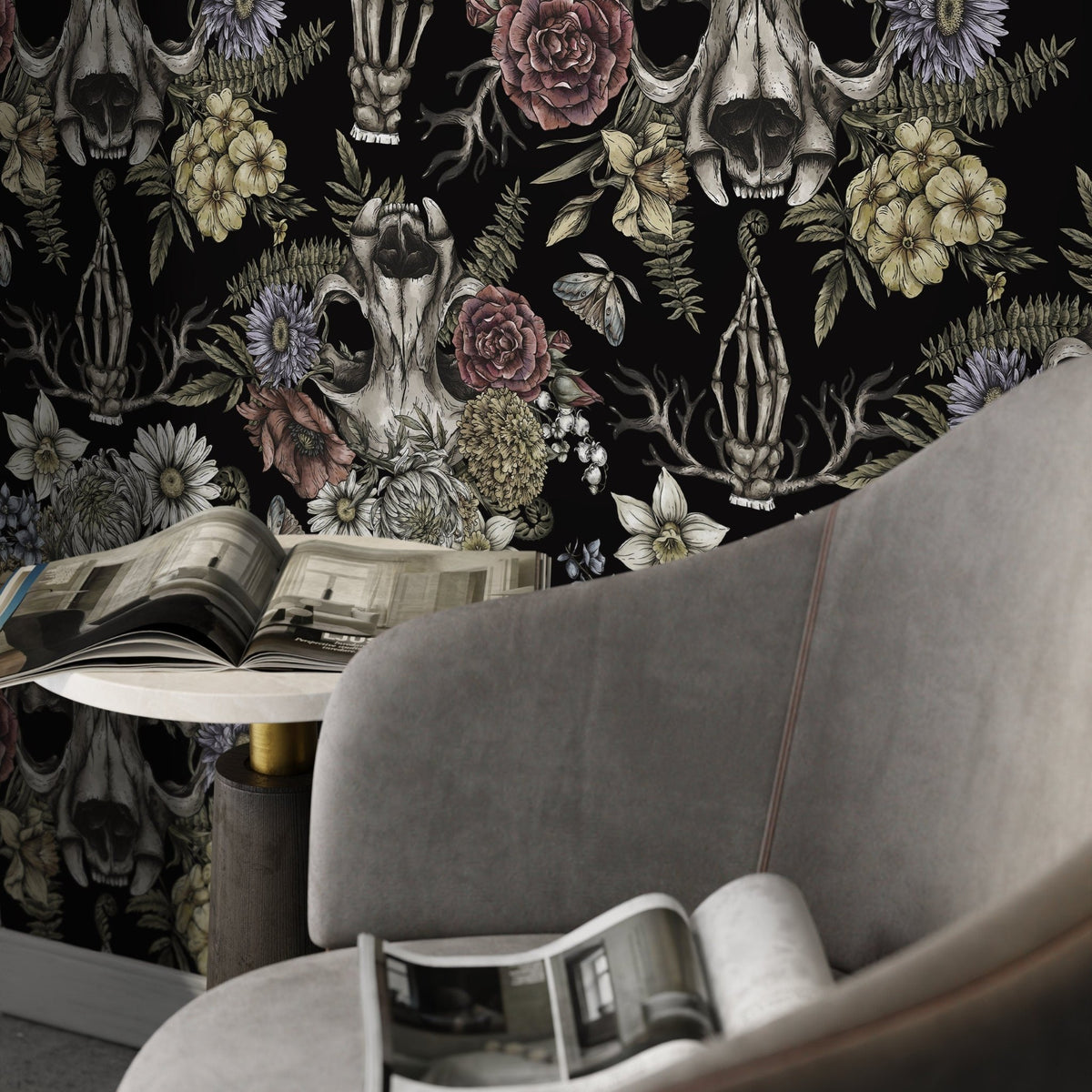 Gothic Floral Symphony Wallpaper - D832 - WallTrend