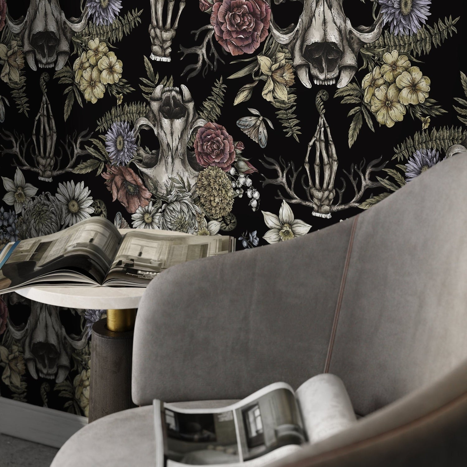 Gothic Floral Symphony Wallpaper - D832 - WallTrend