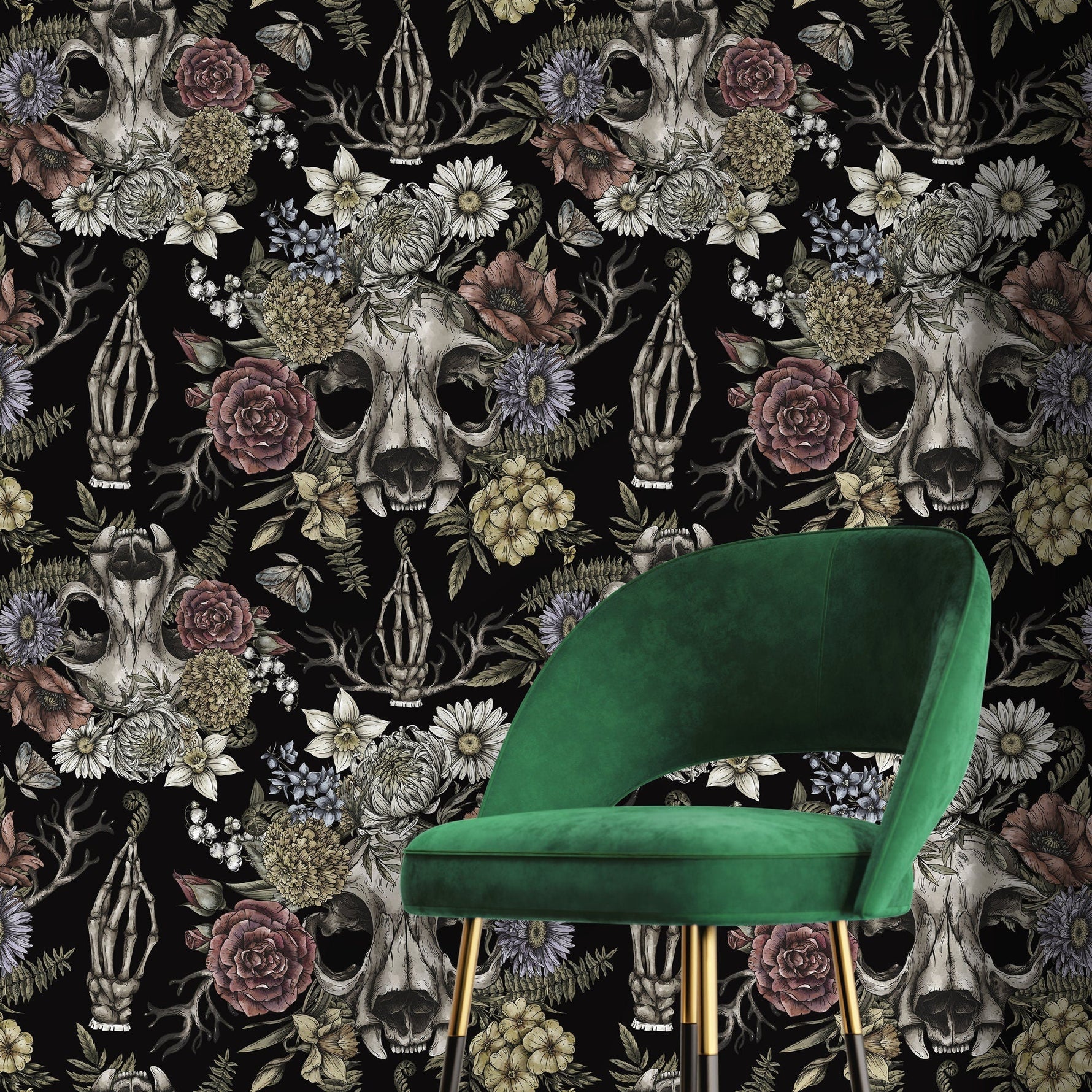 Gothic Floral Symphony Wallpaper - D832 - WallTrend