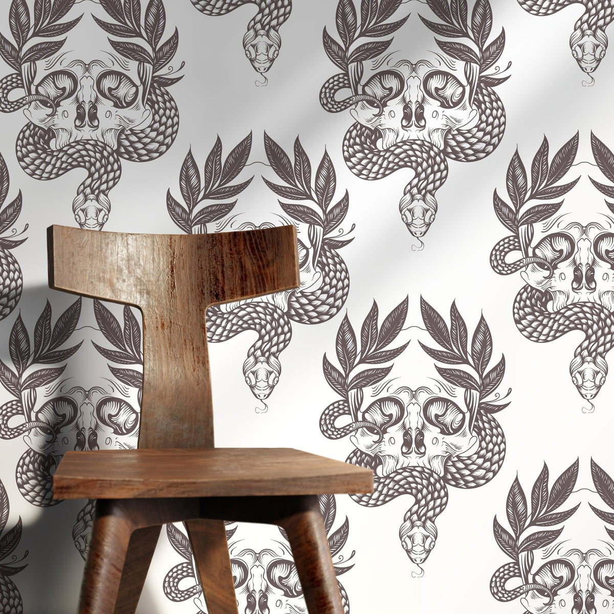 Gothic Serpent and Skull Wallpaper - C720 - WallTrend