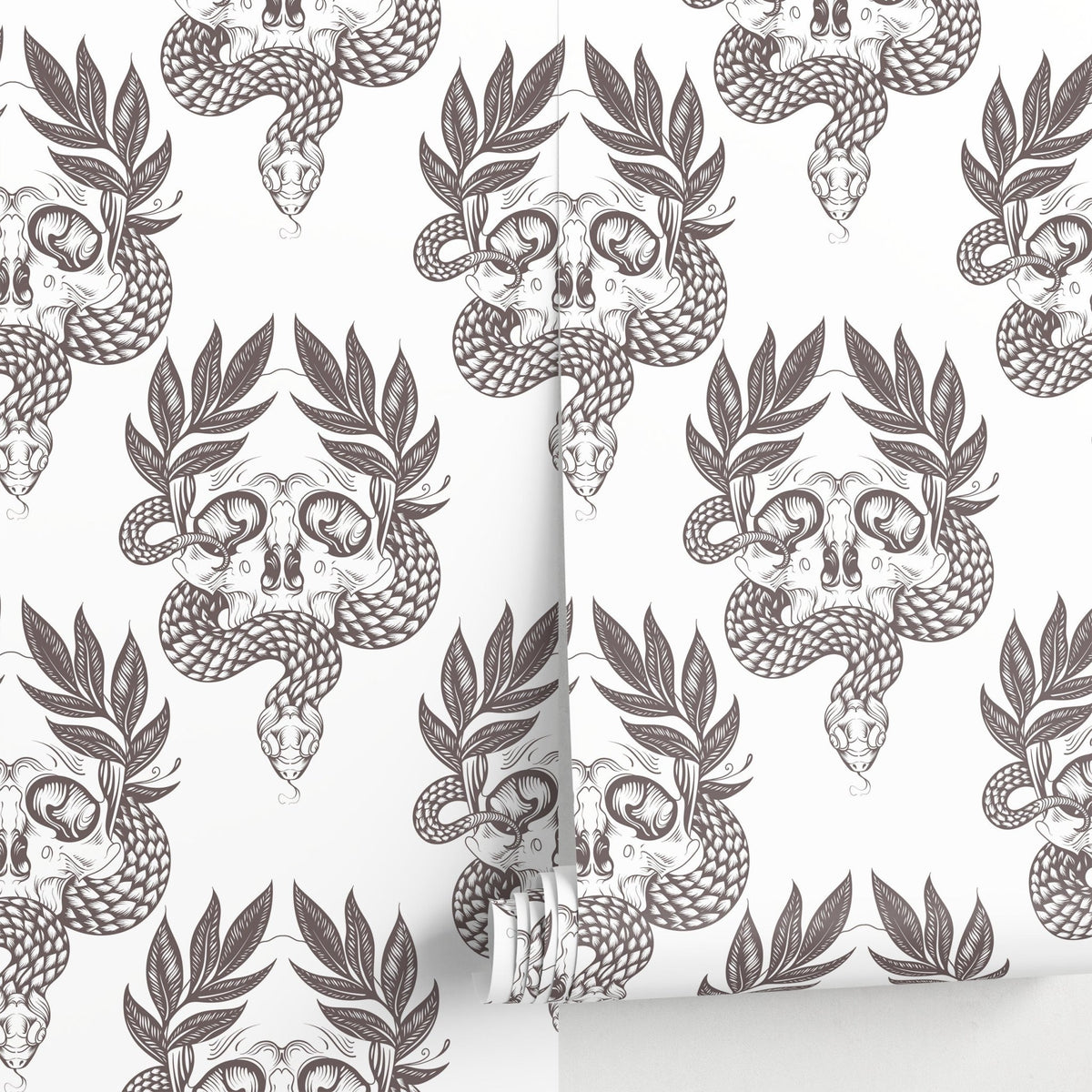 Gothic Serpent and Skull Wallpaper - C720 - WallTrend