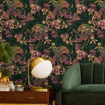 Gothic Wallpaper Dark Green Floral Wallpaper Peel and Stick and Traditional Wallpaper - D894 - WallTrend