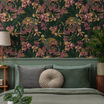 Gothic Wallpaper Dark Green Floral Wallpaper Peel and Stick and Traditional Wallpaper - D894 - WallTrend