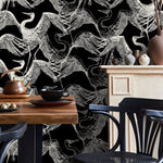 Graceful Cranes Dance Wallpaper - B681 - WallTrend