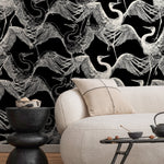 Graceful Cranes Dance Wallpaper - B681 - WallTrend