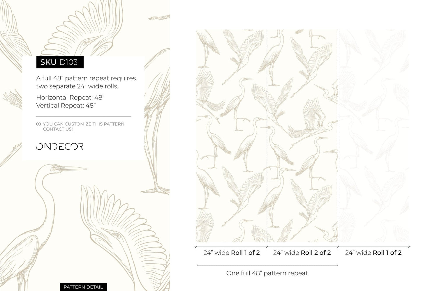 Graceful Herons Wallpaper - D103 - WallTrend