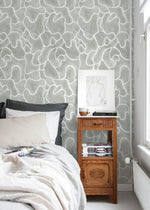 Gray Abstract Modern Wallpaper / Peel and Stick Wallpaper Removable Wallpaper Home Decor Wall Art Wall Decor Room Decor - C942 - WallTrend