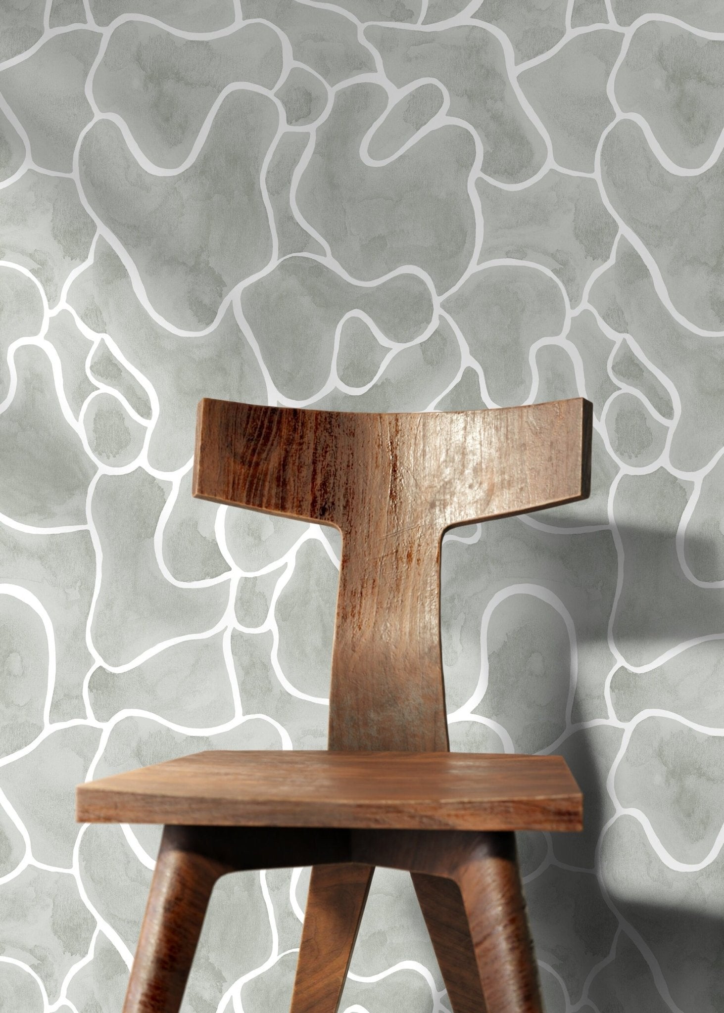 Gray Abstract Modern Wallpaper / Peel and Stick Wallpaper Removable Wallpaper Home Decor Wall Art Wall Decor Room Decor - C942 - WallTrend