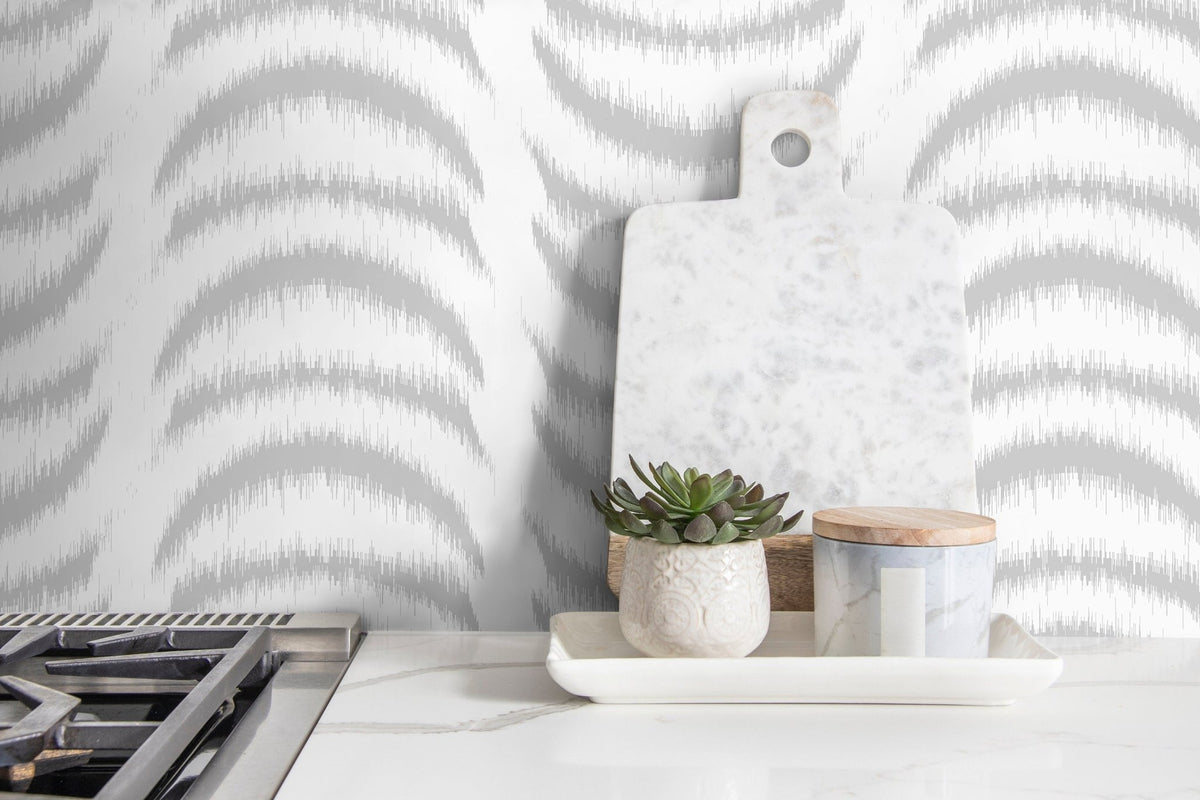 Gray Half Moon Wallpaper / Peel and Stick Wallpaper Removable Wallpaper Home Decor Wall Art Wall Decor Room Decor - C755 - WallTrend