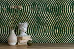 Green and Gold Marbling Wallpaper - C878 - WallTrend