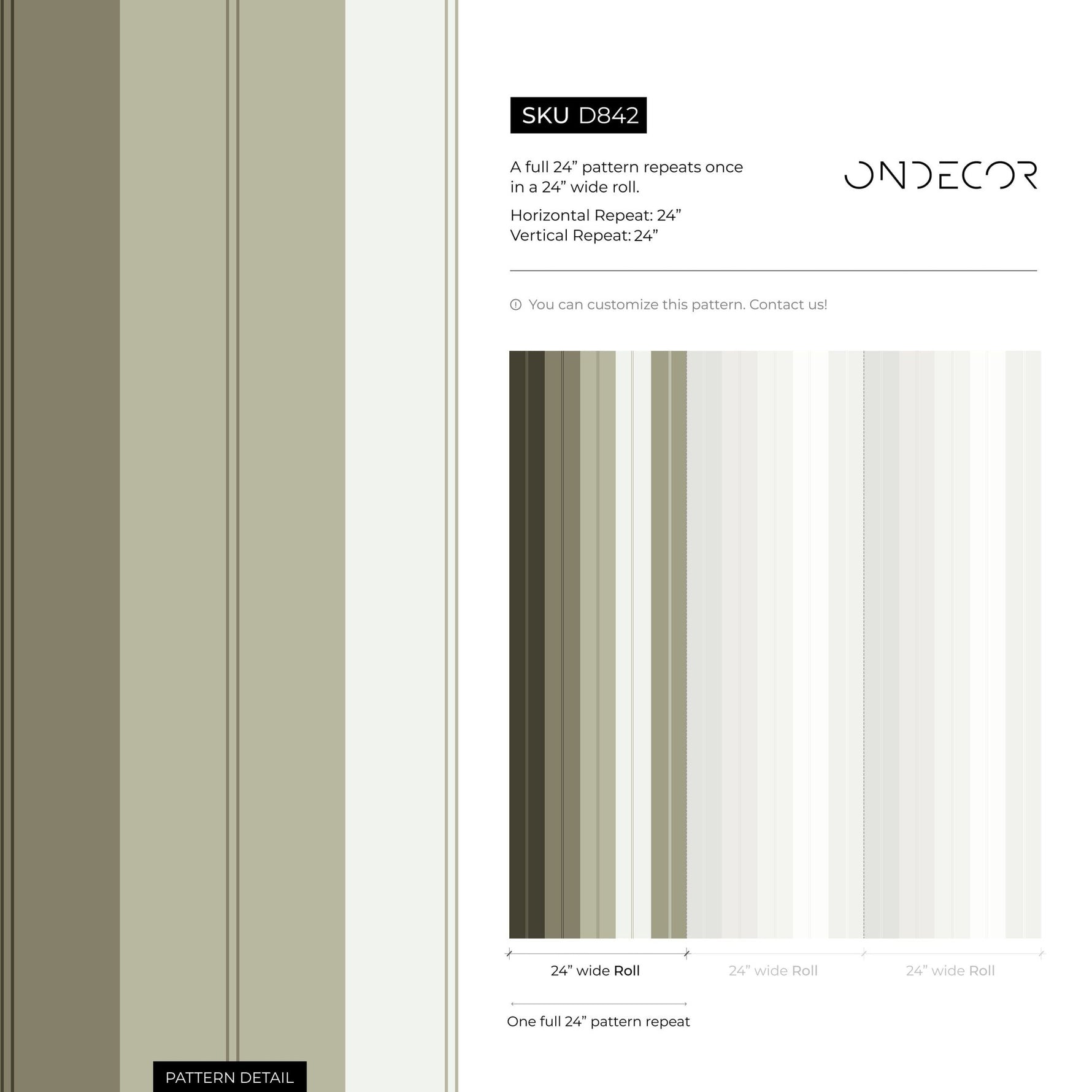 Green Modern Wallpaper Striped Wallpaper Peel and Stick and Traditional Wallpaper - D842 - WallTrend