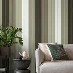 Green Modern Wallpaper Striped Wallpaper Peel and Stick and Traditional Wallpaper - D842 - WallTrend
