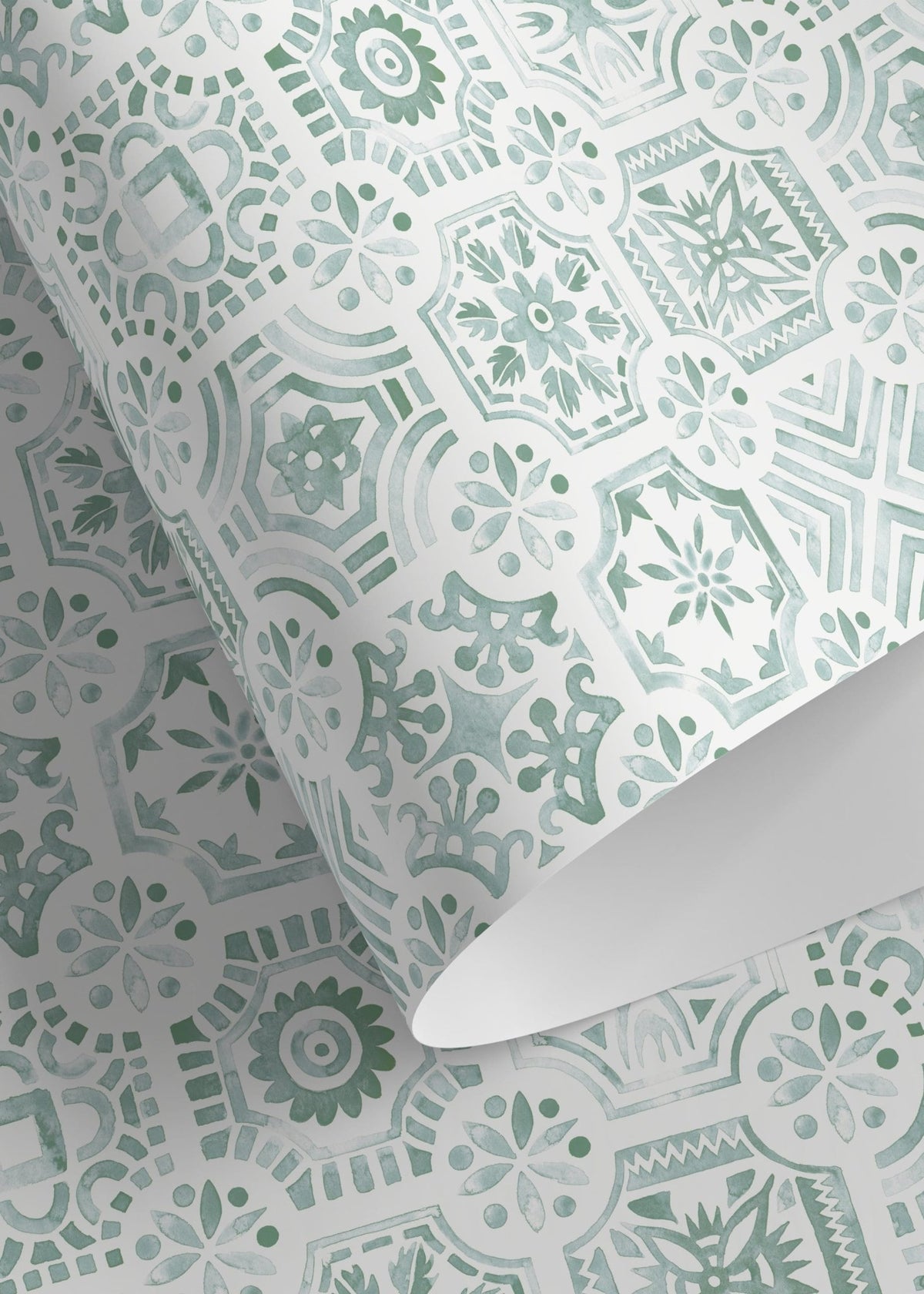 Green Watercolor Tile Wallpaper / Peel and Stick Wallpaper Removable Wallpaper Home Decor Wall Art Wall Decor Room Decor - D534 - WallTrend