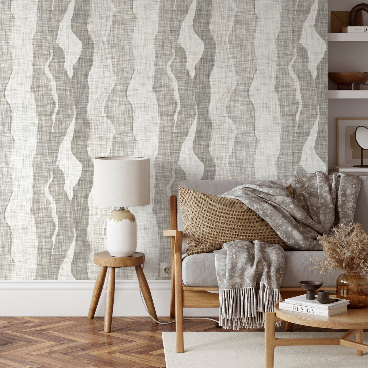 Grey Abstract Wallpaper Maximalist Wallpaper Peel and Stick and Traditional Wallpaper - D798 - WallTrend