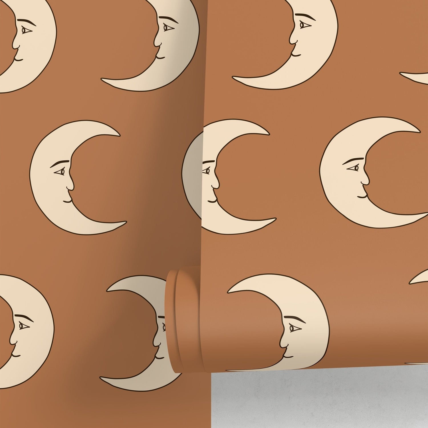 Half Moon Terracotta Wallpaper Removable Self Adhesive Wallpaper, Peel and Stick Wallpaper - ZABZ - WallTrend