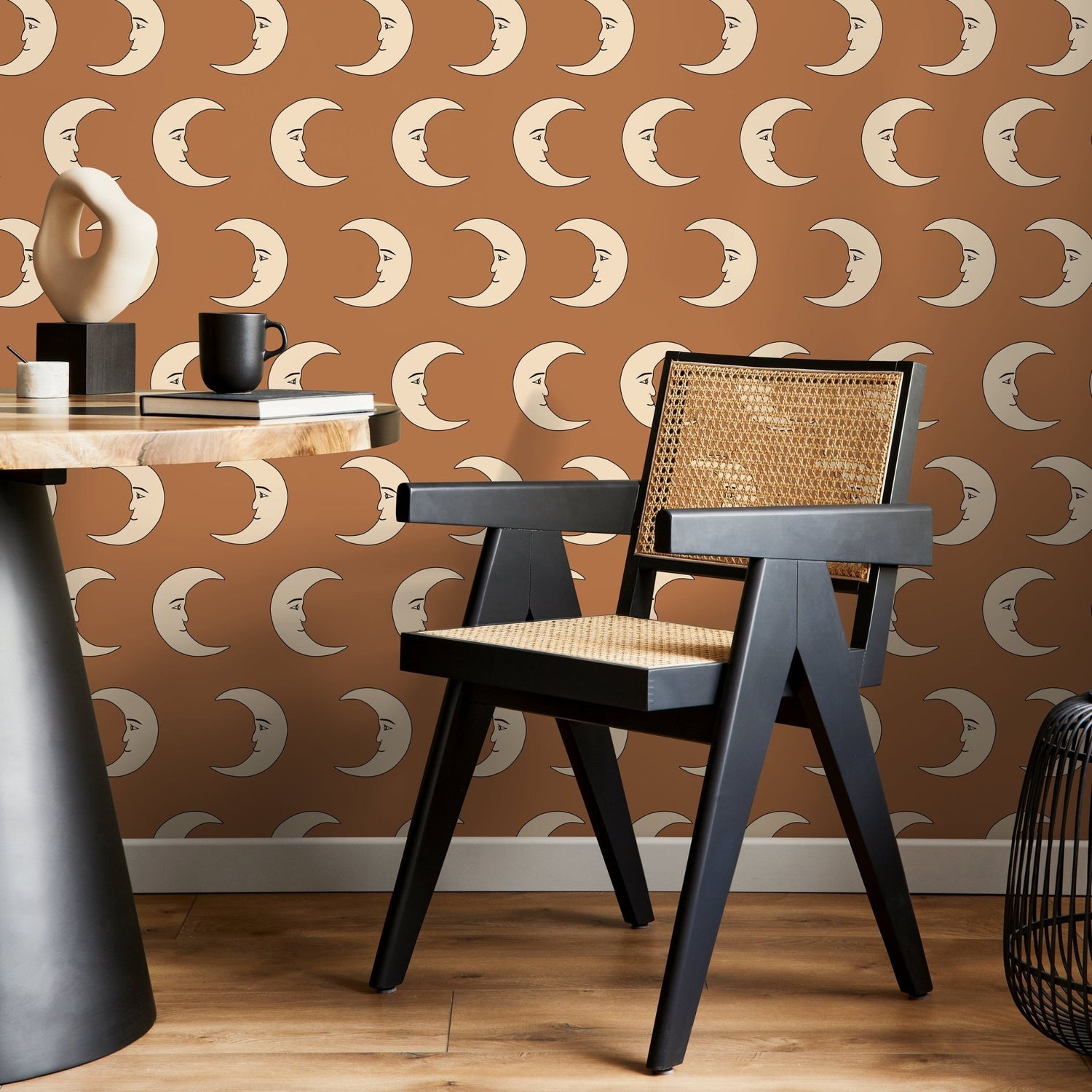 Half Moon Terracotta Wallpaper Removable Self Adhesive Wallpaper, Peel and Stick Wallpaper - ZABZ - WallTrend