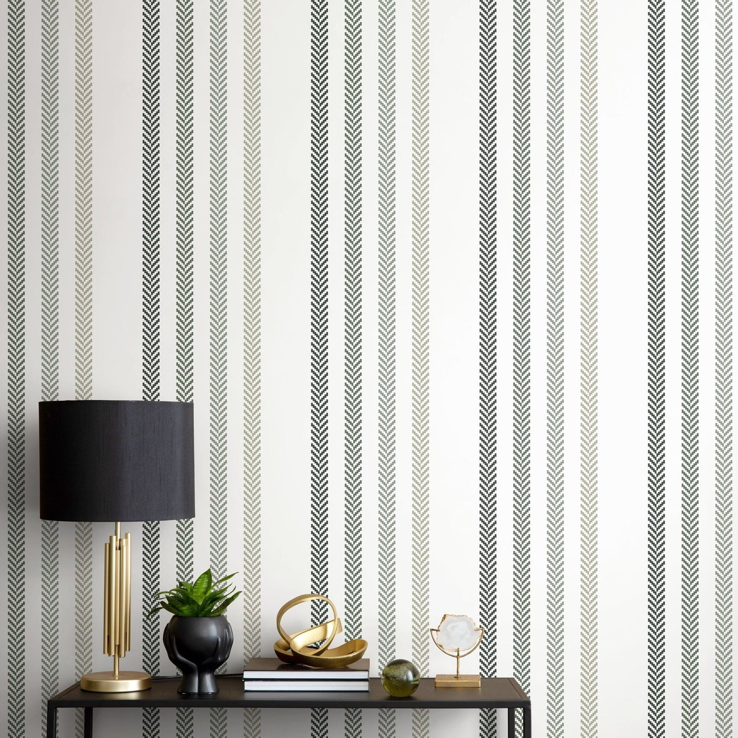 Herringbone Striped Wallpaper Farmhouse Wallpaper Peel and Stick and Traditional Wallpaper - D780 - WallTrend