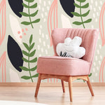 Home Decor Wallpaper Peel and Stick Wallpaper Removable Wallpaper Wall Art Wall Decor Room Decor / Abstract Leaves Wallpaper - B463 - WallTrend