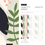 Home Decor Wallpaper Peel and Stick Wallpaper Removable Wallpaper Wall Art Wall Decor Room Decor / Abstract Leaves Wallpaper - B463 - WallTrend