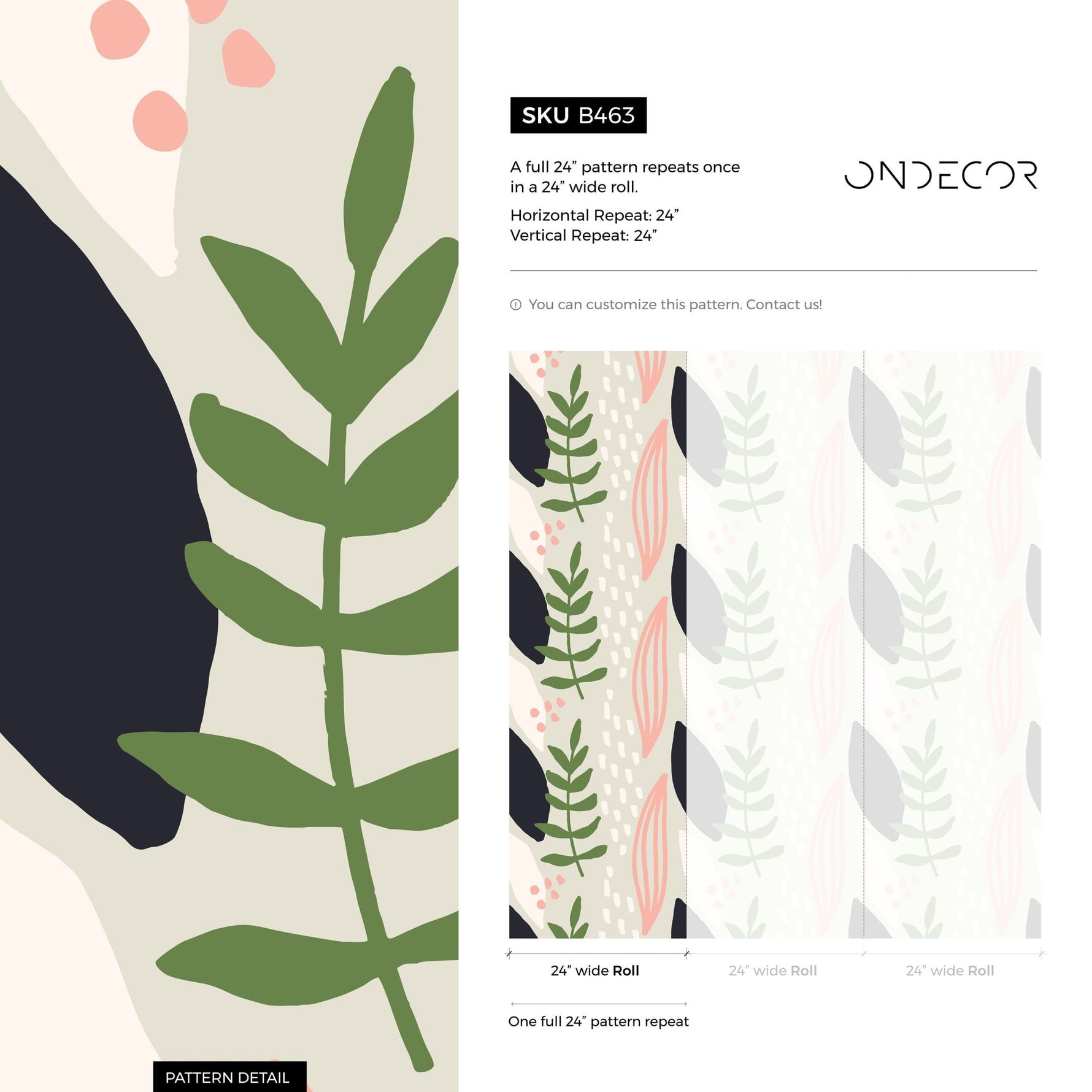 Home Decor Wallpaper Peel and Stick Wallpaper Removable Wallpaper Wall Art Wall Decor Room Decor / Abstract Leaves Wallpaper - B463 - WallTrend