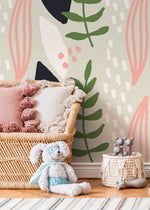 Home Decor Wallpaper Peel and Stick Wallpaper Removable Wallpaper Wall Art Wall Decor Room Decor / Abstract Leaves Wallpaper - B463 - WallTrend
