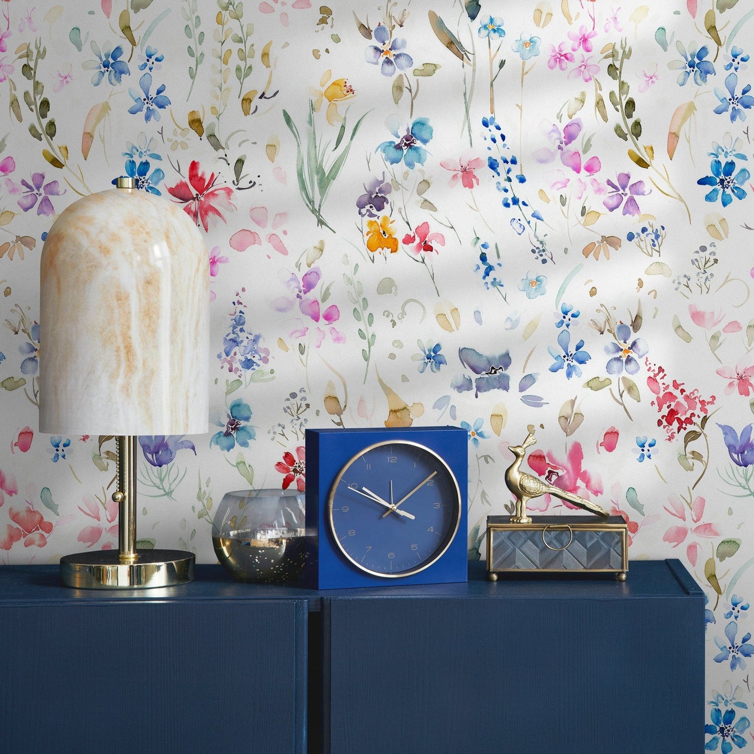Home Decor Wallpaper Peel and Stick Wallpaper Removable Wallpaper Wall Art Wall Decor Room Decor / Floral Watercolor Wallpaper - B383 - WallTrend