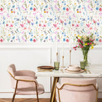 Home Decor Wallpaper Peel and Stick Wallpaper Removable Wallpaper Wall Art Wall Decor Room Decor / Floral Watercolor Wallpaper - B383 - WallTrend