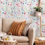 Home Decor Wallpaper Peel and Stick Wallpaper Removable Wallpaper Wall Art Wall Decor Room Decor / Floral Watercolor Wallpaper - B383 - WallTrend
