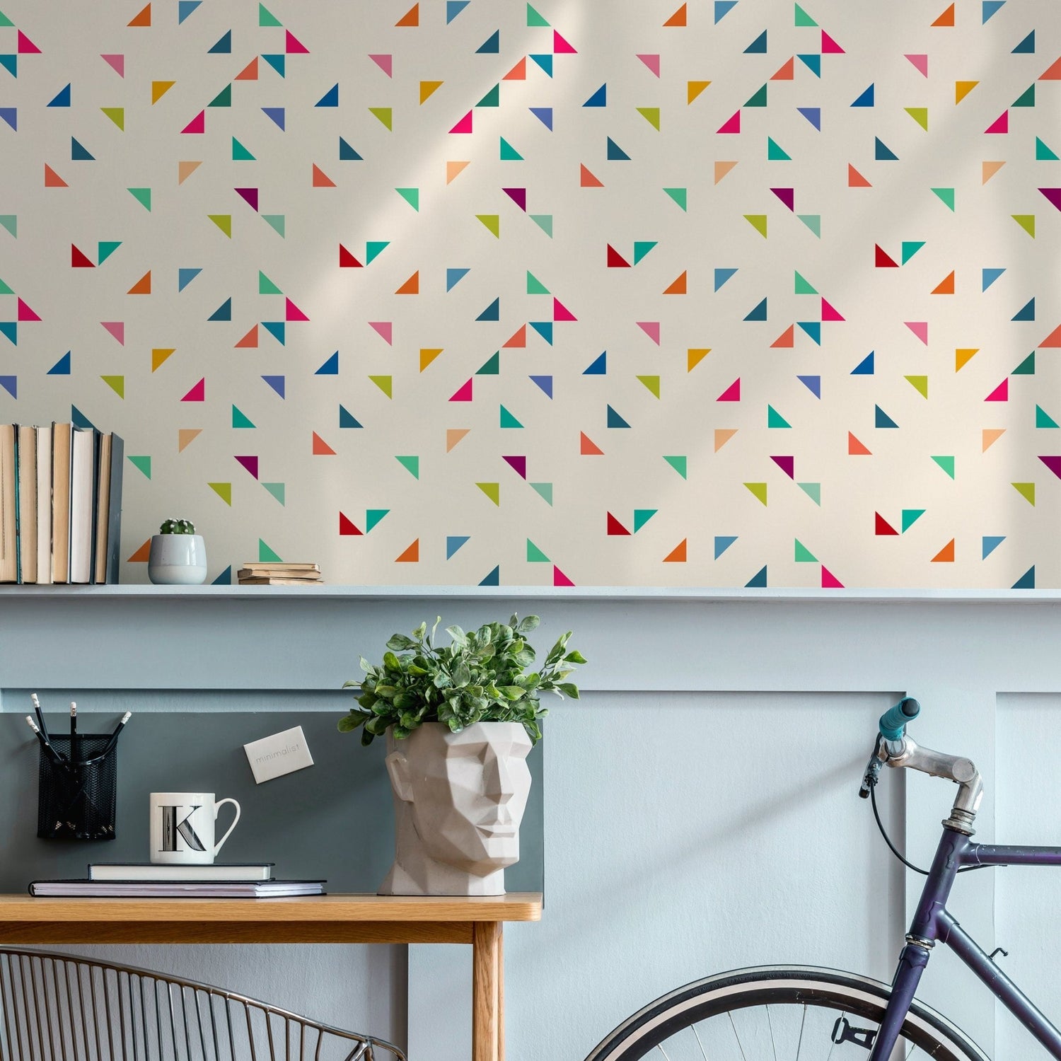 Home Decor Wallpaper Peel and Stick Wallpaper Removable Wallpaper Wall Art Wall Decor Room Decor / Geometric Colorful Wallpaper - B292 - WallTrend