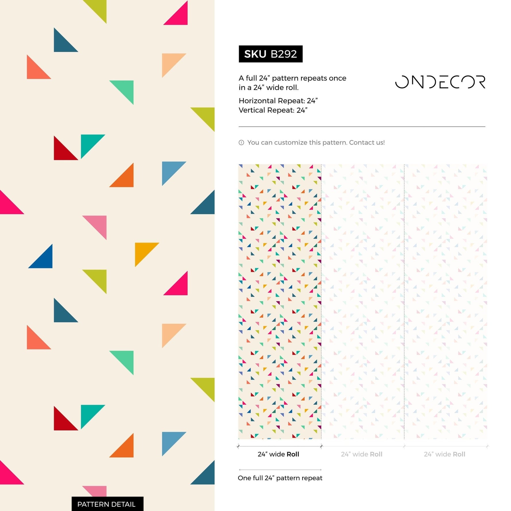 Home Decor Wallpaper Peel and Stick Wallpaper Removable Wallpaper Wall Art Wall Decor Room Decor / Geometric Colorful Wallpaper - B292 - WallTrend