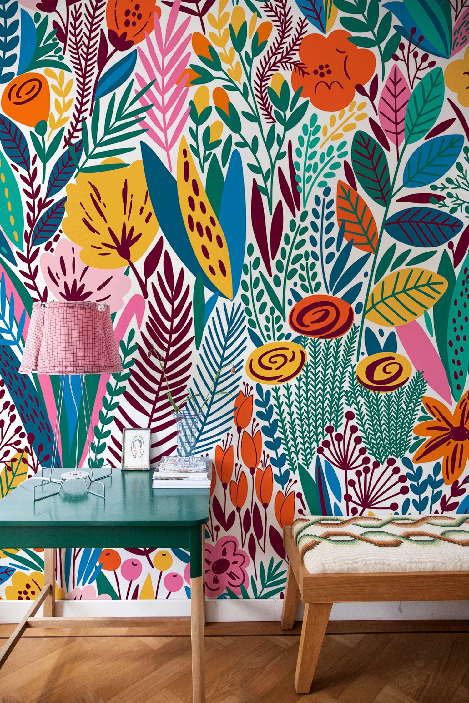 Peel and Stick Wallpaper Removable Wallpaper Scandinavian Wallpaper Floral Wallpaper Peel and Stick Wallpaper Wall Paper - A613