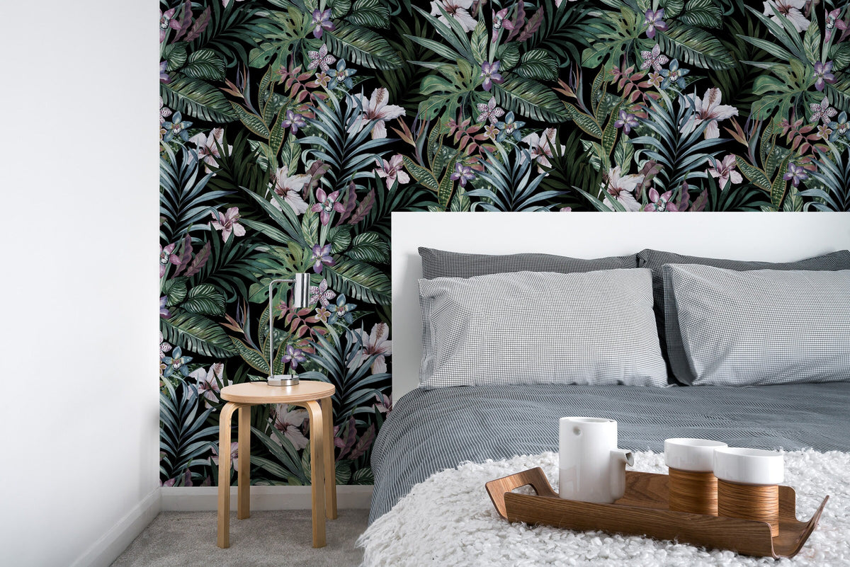 Removable Wallpaper Floral Wall Mural Temporary Wallpaper Nursery Wallpaper Wall Decor Wall Paper Removable Peel and Stick Wallpaper - A499