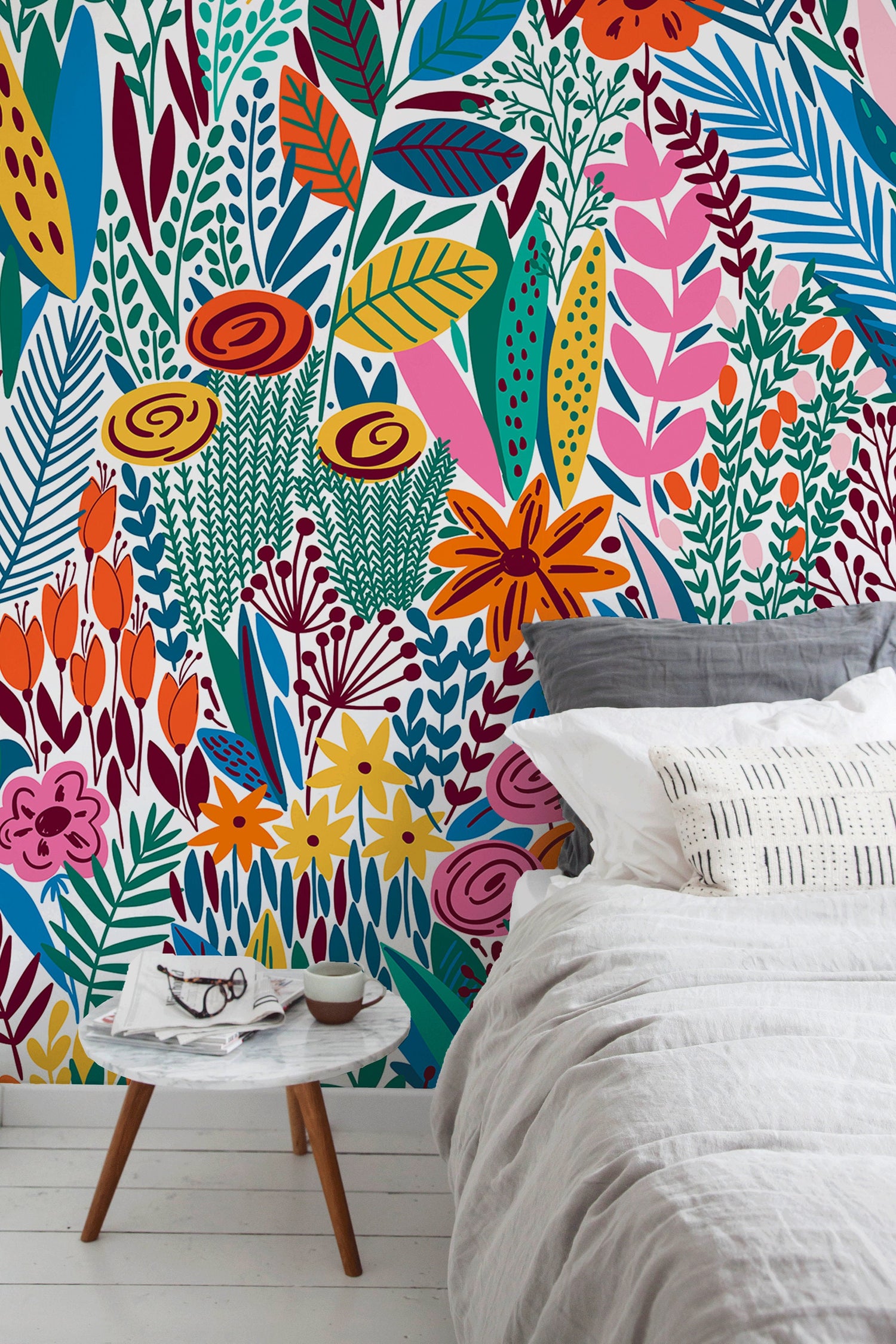 Peel and Stick Wallpaper Removable Wallpaper Scandinavian Wallpaper Floral Wallpaper Peel and Stick Wallpaper Wall Paper - A613