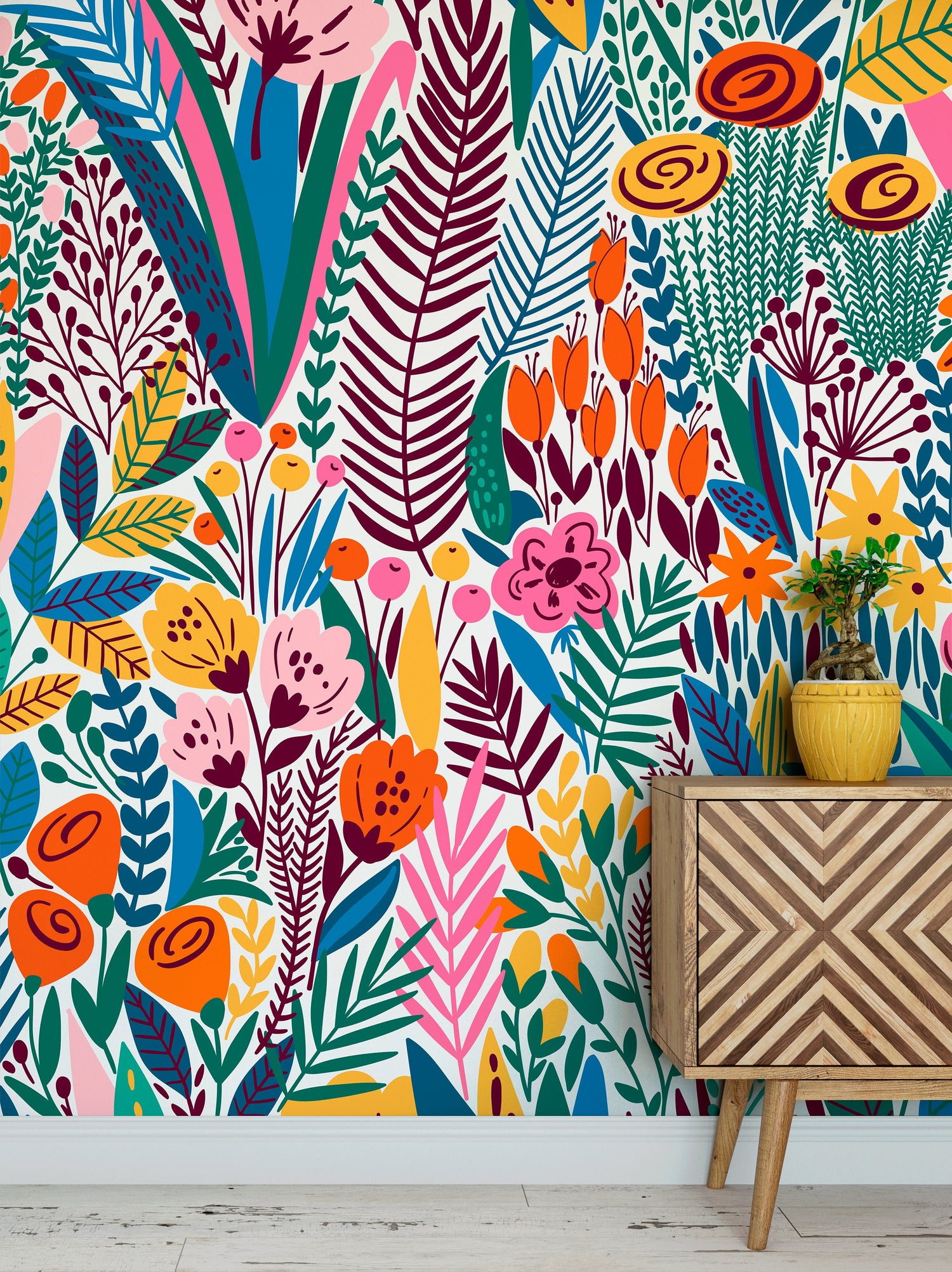 Peel and Stick Wallpaper Removable Wallpaper Scandinavian Wallpaper Floral Wallpaper Peel and Stick Wallpaper Wall Paper - A613