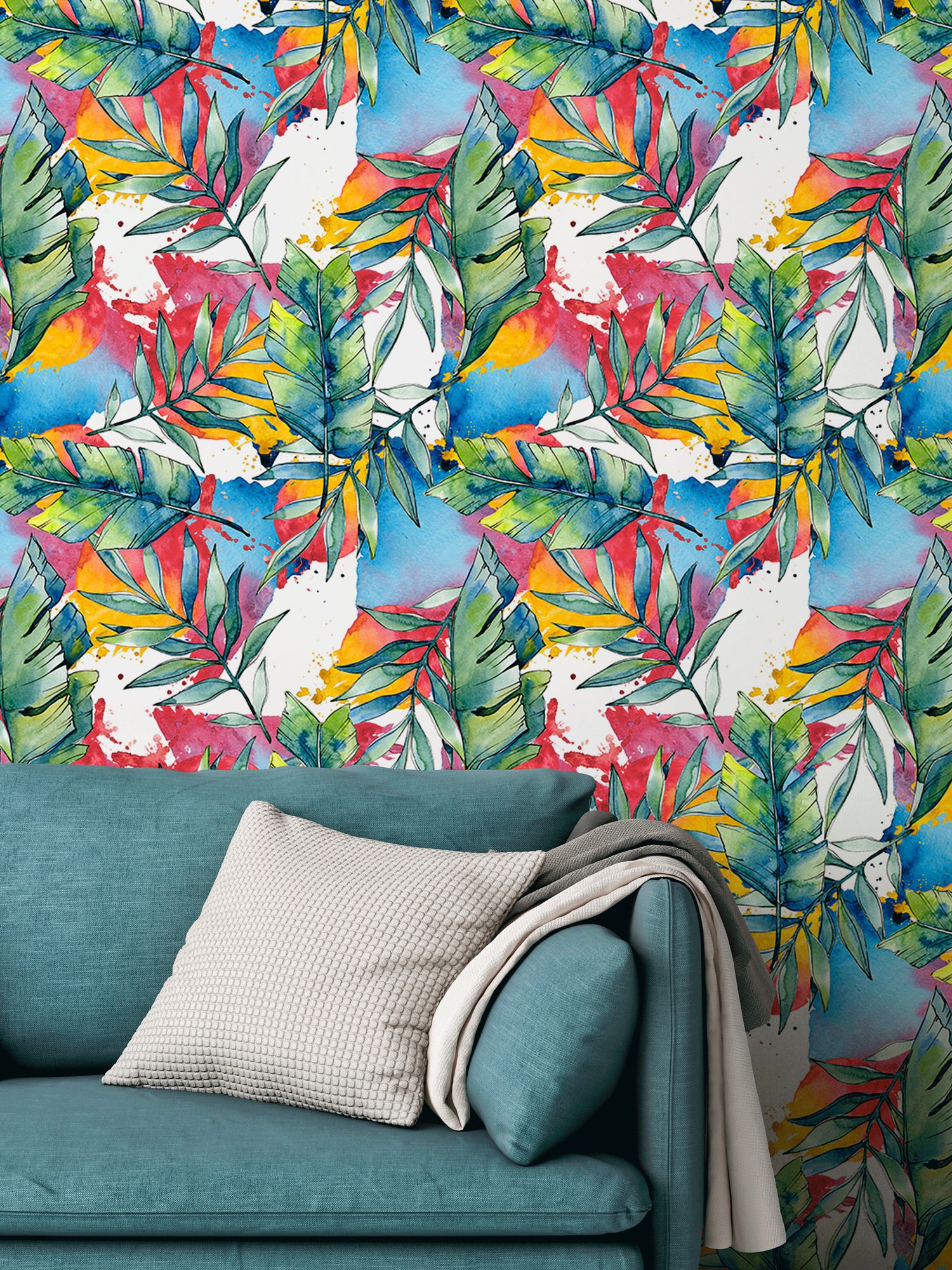 Wallpaper Peel and Stick Wallpaper Removable Wallpaper Home Decor Wall Art Wall Decor Room Decor / Colorful Tropical Wallpaper - B013