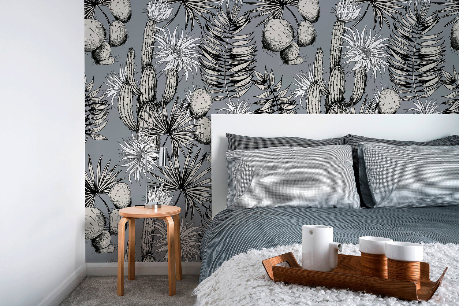 Temporary Wallpaper Vintage Wallpaper Black And White Wallpaper Wallpaper, Peel and Stick Self Adhesive Fabric Floral Wallpaper - A755