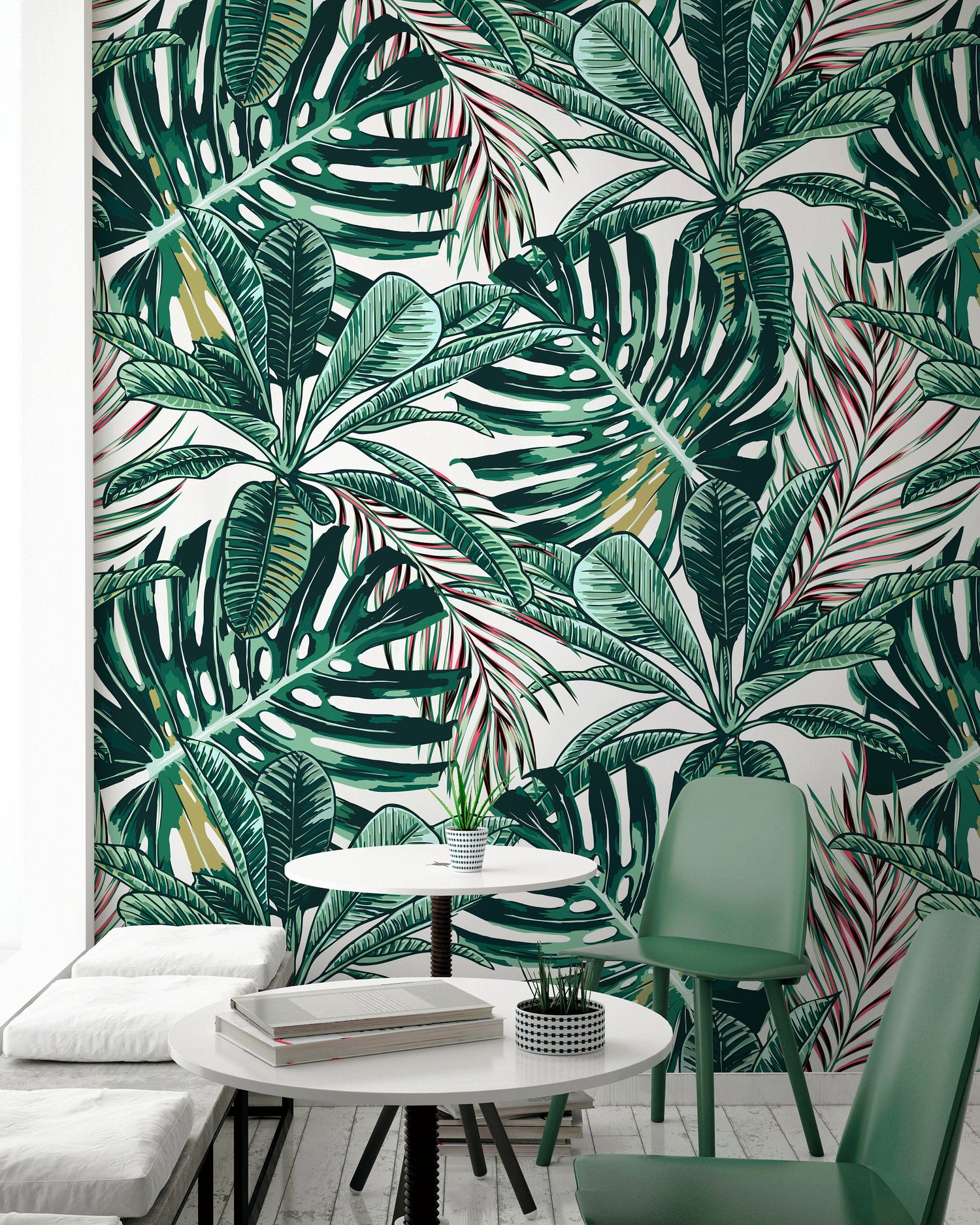 Wallpaper Peel and Stick Wallpaper Removable Wallpaper Home Decor Wall Decor Room Decor / Tropical Jungle Monstera Leaf Wallpaper - B120