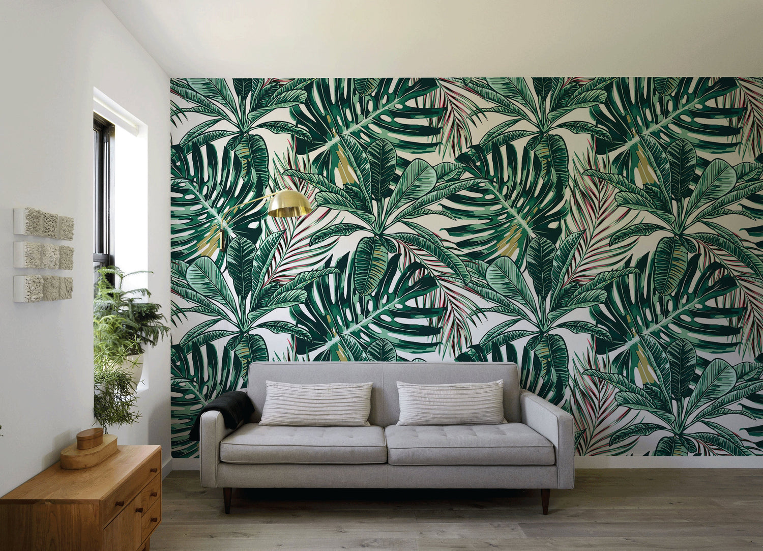 Wallpaper Peel and Stick Wallpaper Removable Wallpaper Home Decor Wall Decor Room Decor / Tropical Jungle Monstera Leaf Wallpaper - B120