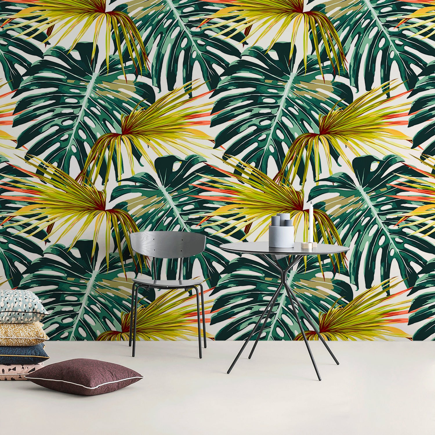 Wallpaper Peel and Stick Wallpaper Removable Wallpaper Home Decor Wall Art Wall Decor Room Decor / Tropical Monstera Leaf Wallpaper - B117