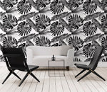 Wallpaper Peel and Stick Wallpaper Removable Wallpaper Home Decor Wall Art Wall Decor Room Decor / Black and White Monstera Wallpaper - B118