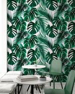 Wallpaper Peel and Stick Wallpaper Removable Wallpaper Home Decor Room Decor / Tropical Monstera Leaf Wallpaper, Jungle Wallpaper - B125