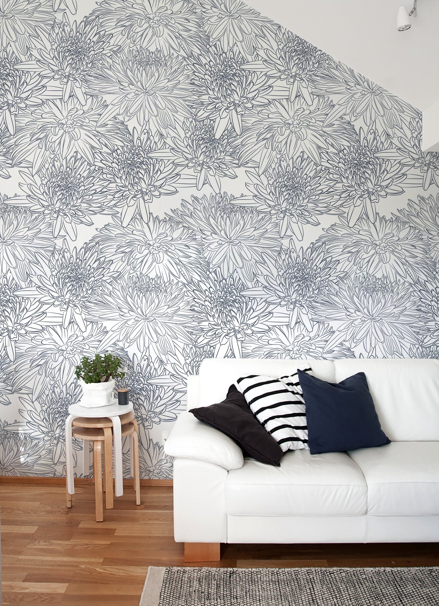 Hand Drawn Removable Wallpaper Scandinavian Wallpaper Temporary Wallpaper Contemporary Wallpaper Peel and Stick Wallpaper Wall Paper - B150