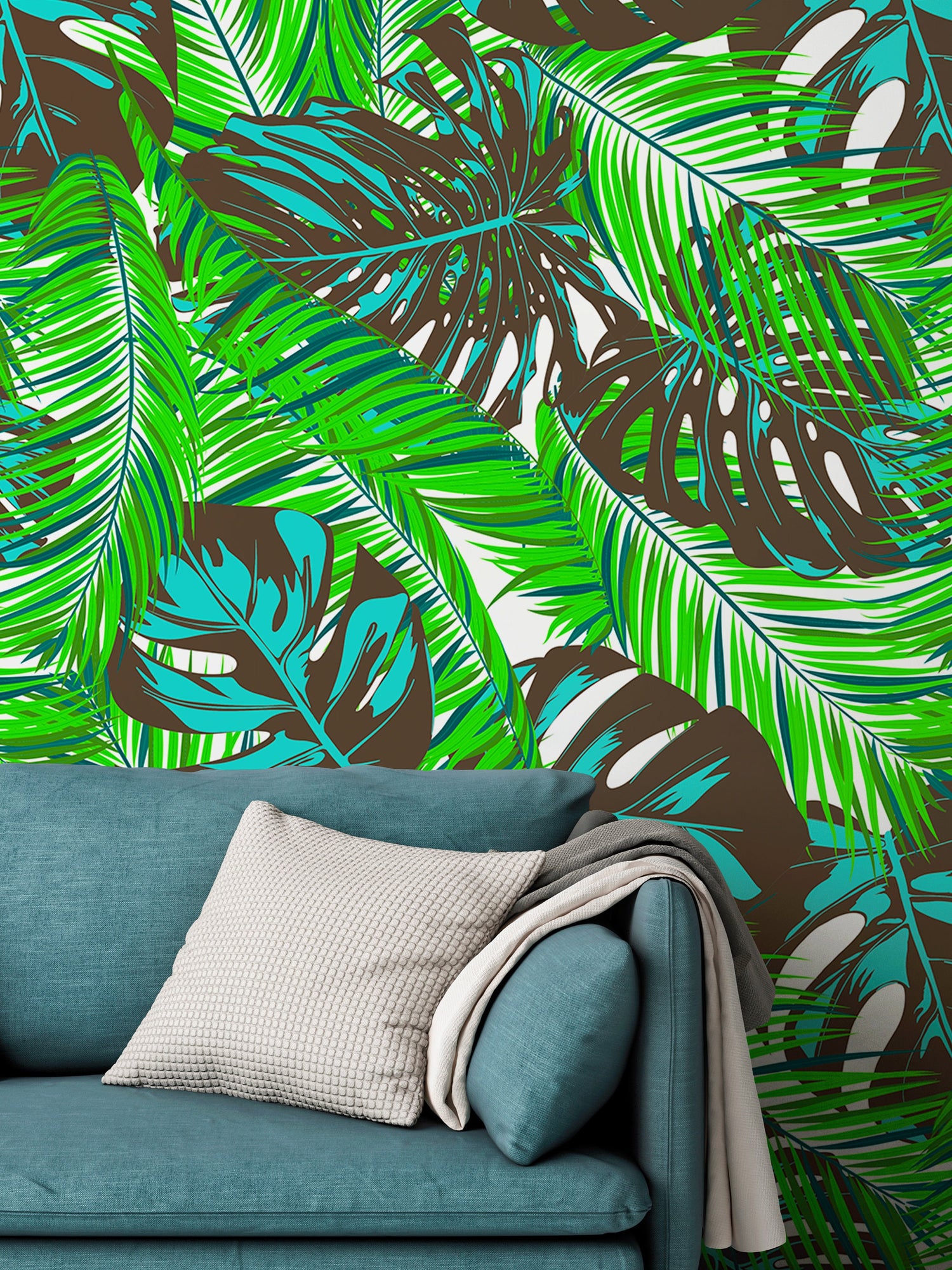 Wallpaper Peel and Stick Wallpaper Removable Wallpaper Home Decor Wall Art Wall Decor Room Decor / Tropical Monstera Leaf Wallpaper - B138