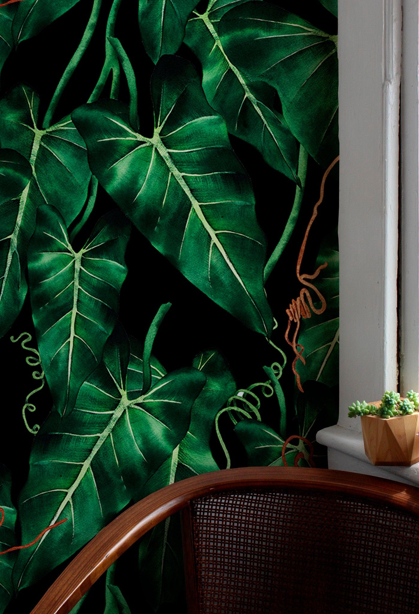 Wallpaper Peel and Stick Wallpaper Removable Wallpaper Home Decor Wall Art Wall Decor Room Decor / Green Tropical Wallpaper - B193