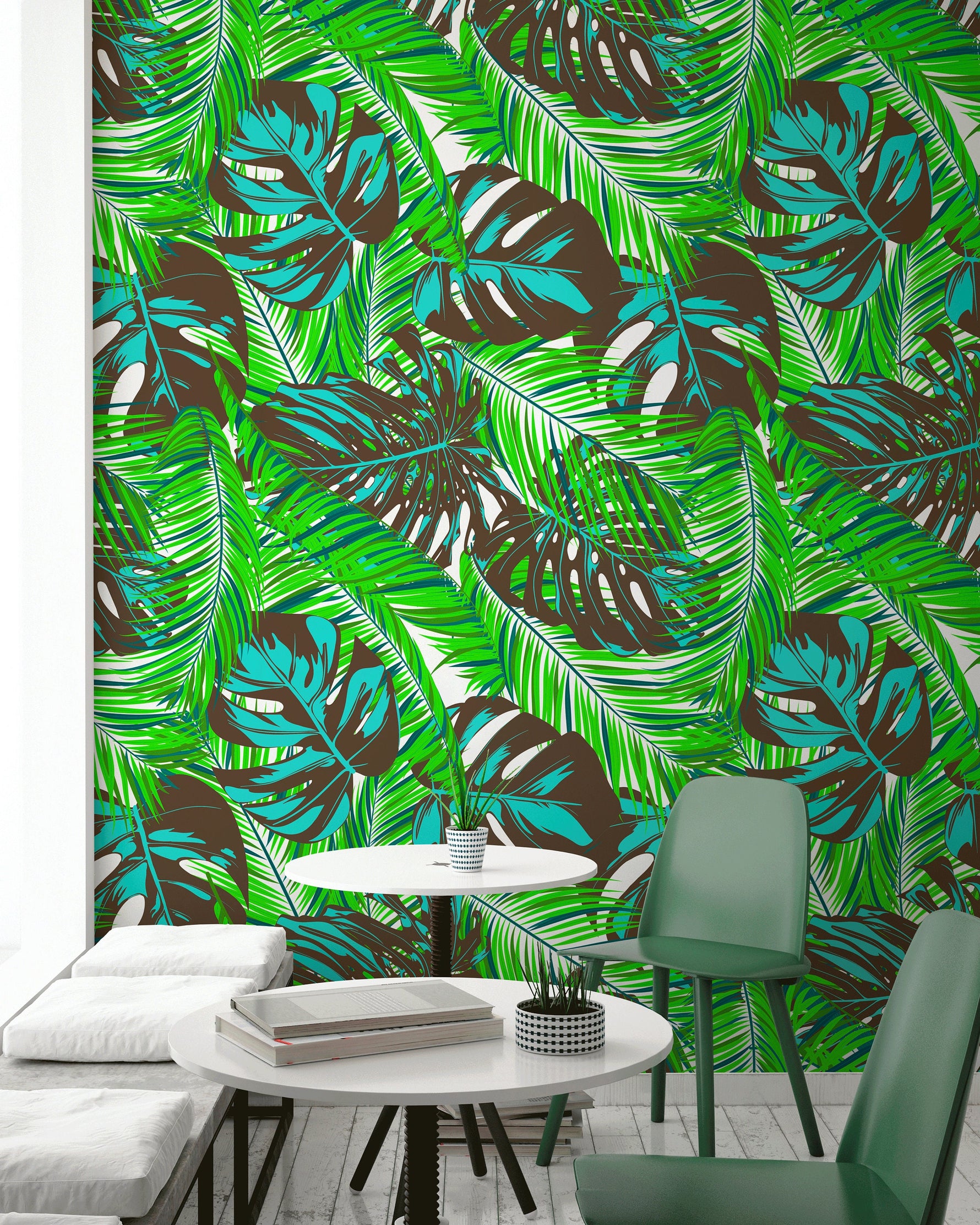 Wallpaper Peel and Stick Wallpaper Removable Wallpaper Home Decor Wall Art Wall Decor Room Decor / Tropical Monstera Leaf Wallpaper - B138