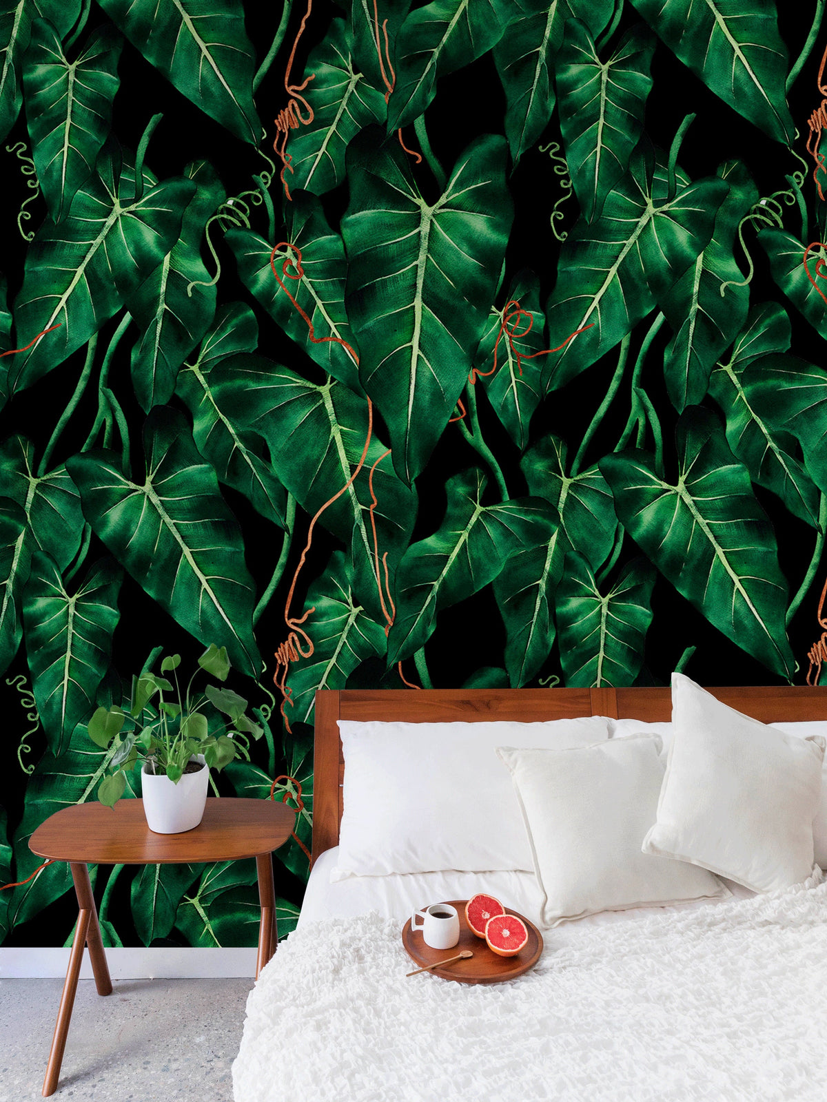 Wallpaper Peel and Stick Wallpaper Removable Wallpaper Home Decor Wall Art Wall Decor Room Decor / Green Tropical Wallpaper - B193