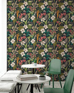 Hawaiian Flowers Wallpaper Removable Wallpaper Scandinavian Wallpaper Temporary Contemporary Wallpaper Peel and Stick Wallpaper - B284