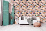 Flowers Removable Wallpaper Scandinavian Wallpaper Temporary Wallpaper Contemporary Wallpaper Peel and Stick Wallpaper - B303